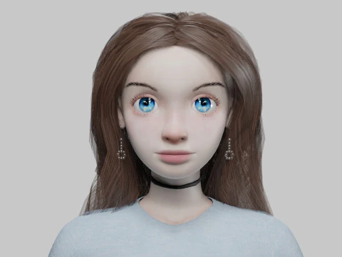 Pretty cute girl V37463 3D Model