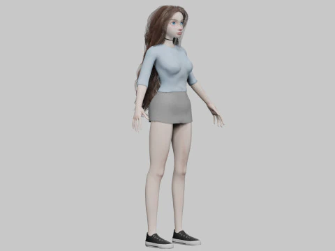 Pretty cute girl V37463 3D Model