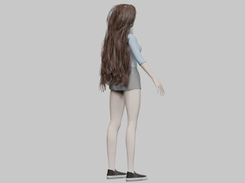 Pretty cute girl V37463 3D Model