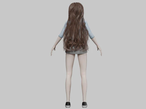Pretty cute girl V37463 3D Model
