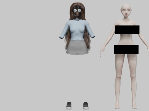 Pretty cute girl V37463 3D Model