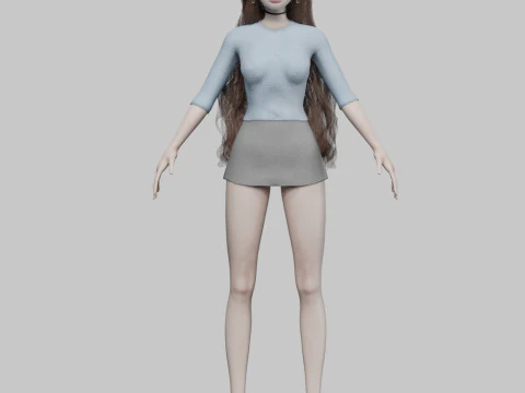 Pretty cute girl V37463 3D Model