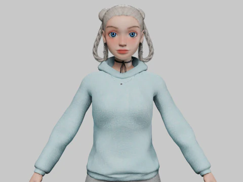 Garota bem estilizada V32015 Modelo 3D