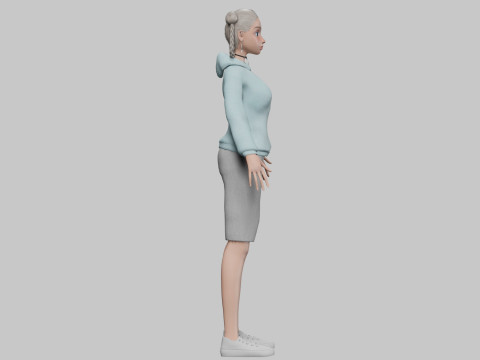 Pretty stylized girl V32015 3D 모델
