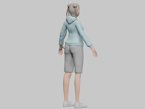 Pretty stylized girl V32015 3D 모델