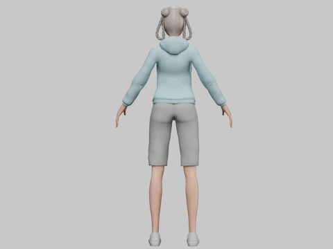 Pretty stylized girl V32015 3D Model