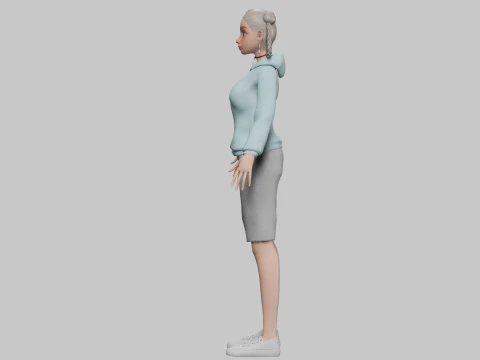 Pretty stylized girl V32015 3D Model