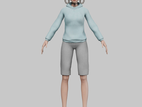Pretty stylized girl V32015 3D 모델