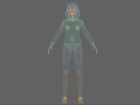 Pretty stylized girl V32015 3D Model