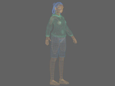 Pretty stylized girl V32015 3D Model