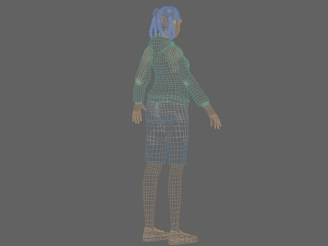 Pretty stylized girl V32015 3D 모델