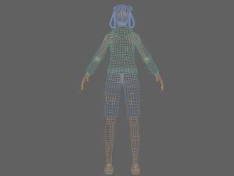 Pretty stylized girl V32015 3D 모델