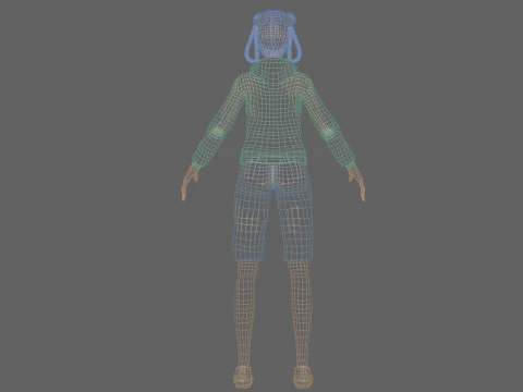 Pretty stylized girl V32015 3D Model