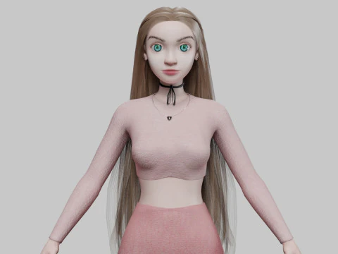 बहुत प्यारी लड़की V31962 3D मॉडल