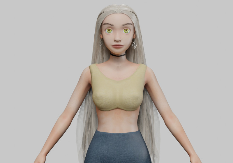 Pretty teen girl V33125 3D Model .c4d .max .obj .3ds .fbx .stl .blend 