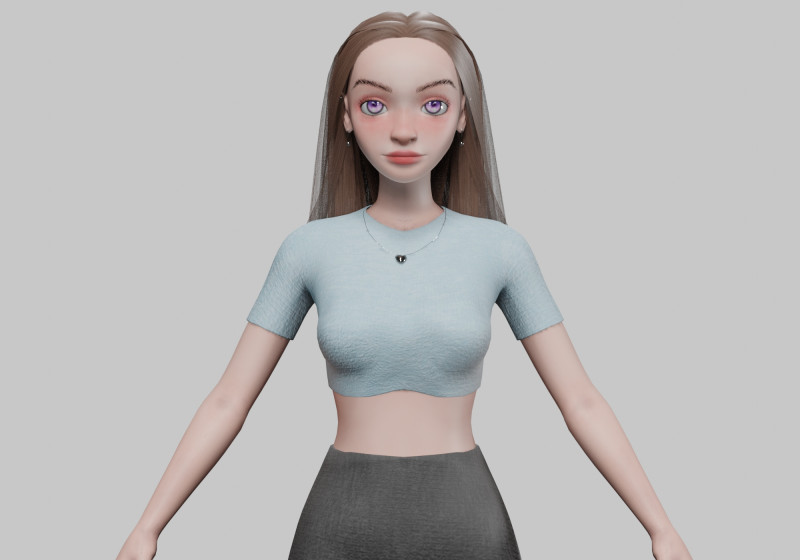 Pretty young girl V29248 3D Modell .c4d .max .obj .3ds .fbx .stl .blend