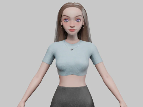 सुंदर युवा लड़की V29248 3D मॉडल