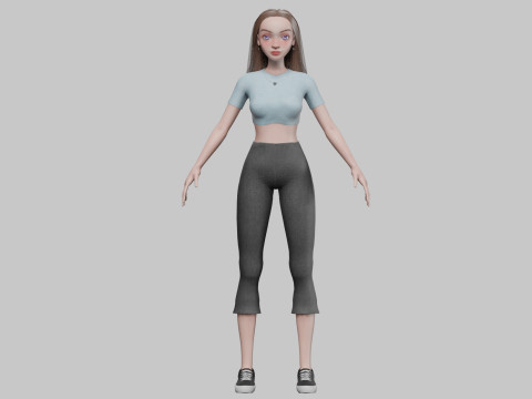 Pretty young girl V29248 3D Modell