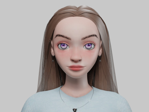 Pretty young girl V29248 3D Modell