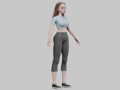 Pretty young girl V29248 3D Modell