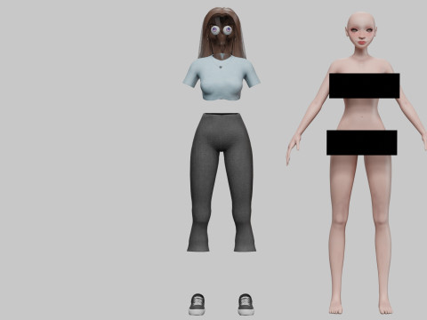 Pretty young girl V29248 3D Modell