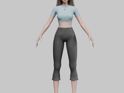 Pretty young girl V29248 3D Modell