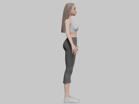 Standard cartoon girl V30158 3D Model