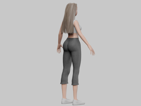 Standard cartoon girl V30158 3D Model