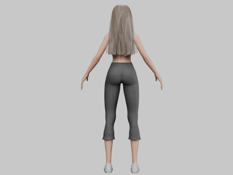 Standard cartoon girl V30158 3D Model