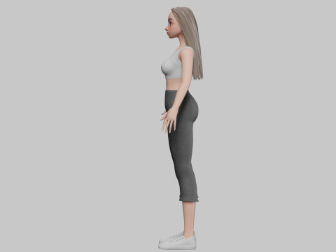 Standard cartoon girl V30158 3D Model