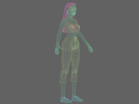 Standard cartoon girl V30158 3D Model