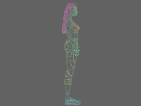 Standard cartoon girl V30158 3D Model