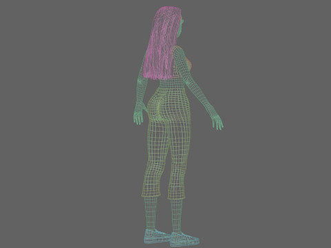 Standard cartoon girl V30158 3D Model