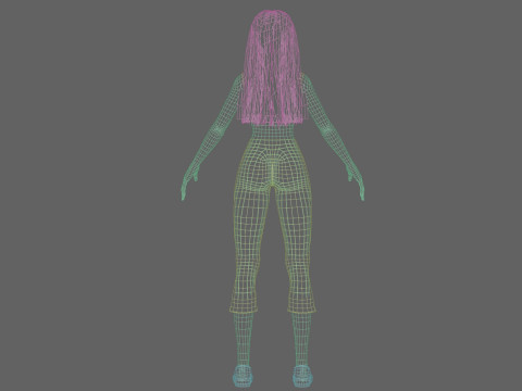 Standard cartoon girl V30158 3D Model