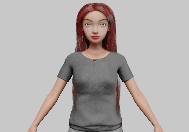 Stylized cartoon girl V37903 3D Modell .c4d .max .obj .3ds .fbx .stl .blend
