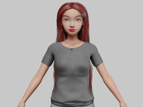 Stylized cartoon girl V37903 3D 모델