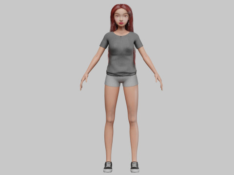 Stylized cartoon girl V37903 3D Modell
