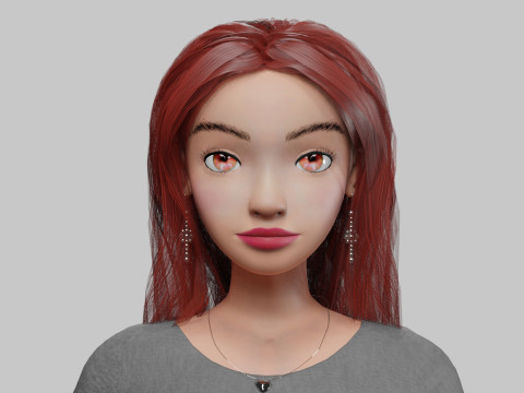 Stylized cartoon girl V37903 3D Modell