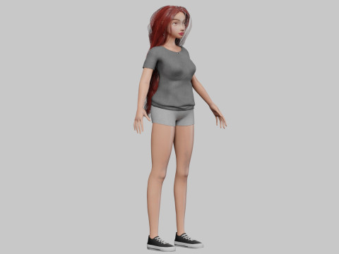 Stylized cartoon girl V37903 3D Modell