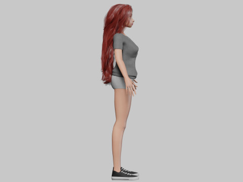 Stylized cartoon girl V37903 3D Modell