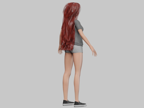 Stylized cartoon girl V37903 3D Modell