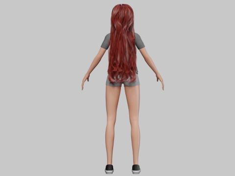 Stylized cartoon girl V37903 3D Modell