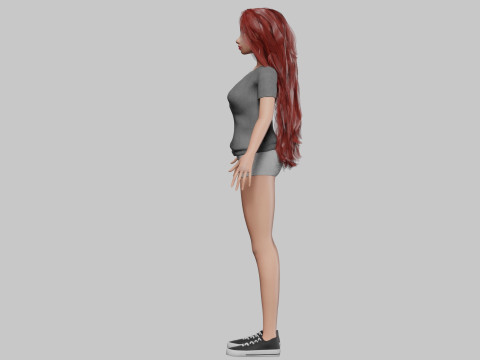 Stylized cartoon girl V37903 3D Modell