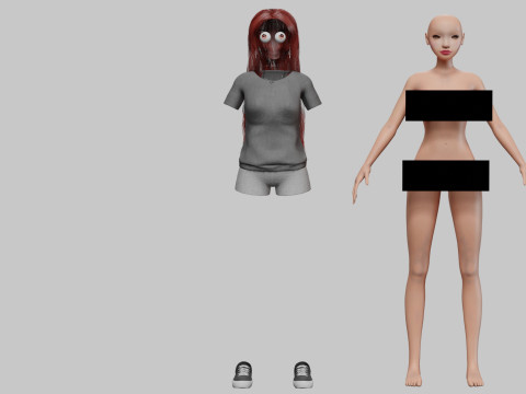 Stylized cartoon girl V37903 3D Modell