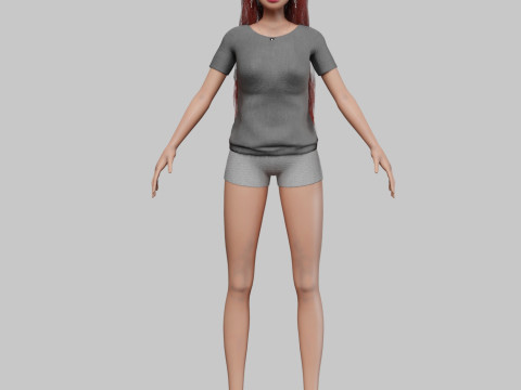 Stylized cartoon girl V37903 3D Modell