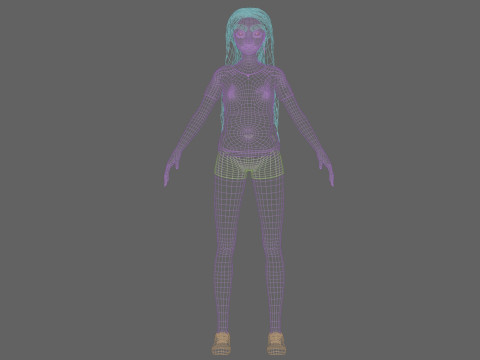 Stylized cartoon girl V37903 3D Modell