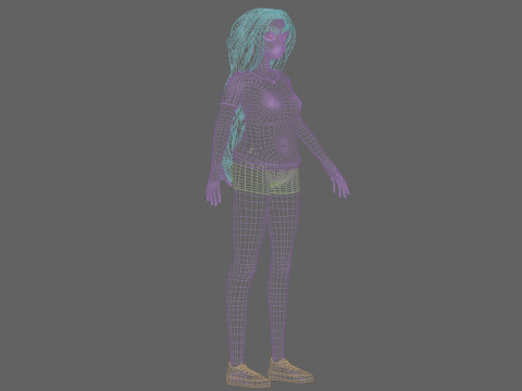 Stylized cartoon girl V37903 3D Modell