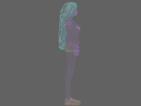 Stylized cartoon girl V37903 3D Modell