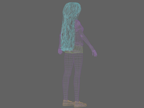Stylized cartoon girl V37903 3D Modell