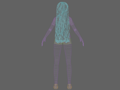 Stylized cartoon girl V37903 3D Modell